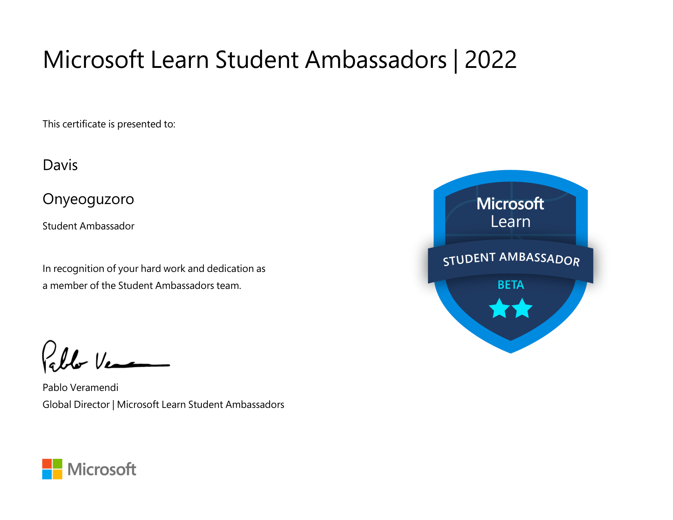 Microsoft Student Ambassador